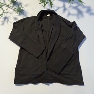 Pact Organic Airplane Wrap Cardigan Black Medium